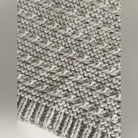 Chunky Knit Scarf by Moon Shadow | Grey | One Size - Picture 3 of 4